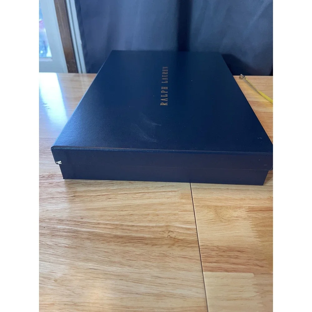 Ralph Lauren Navy Blue Gold Logo Large Gift Box‎ 16.5x10.5x2.25 Luxury Packaging